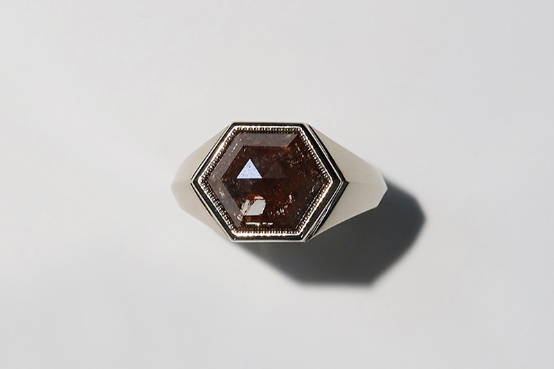[[SOLD OUT]]  브라운 러프다이아몬드 헥사곤 다이얼링